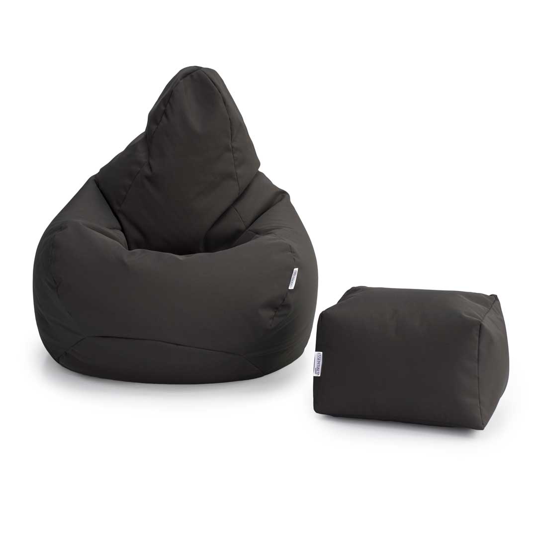 Water Resistant High Back Gaming Bean Bag with Footstool Set